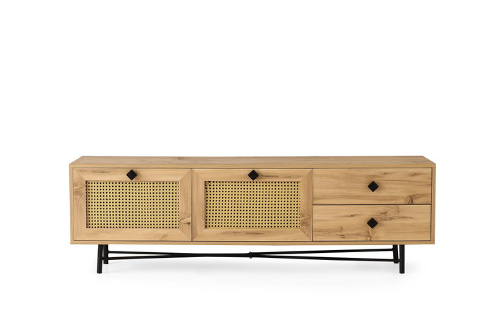 Hanah Home Hapsiyas 180 Soporte de TV Roble y Negro